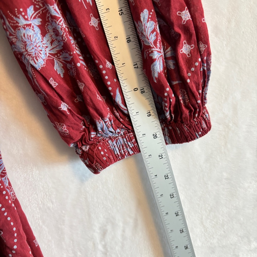 Free People Golden Hour Floral Red Maxi Dress Large - Picture 5 of 13